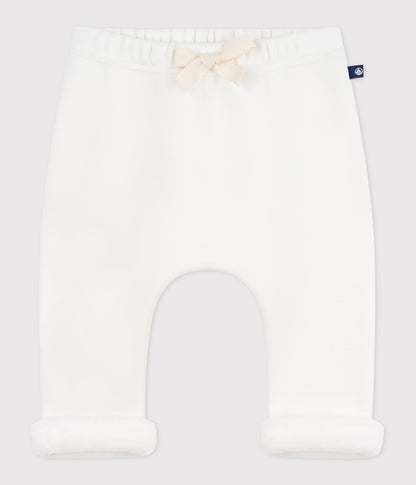 Pantalon bébé en coton doux et chaud uni
