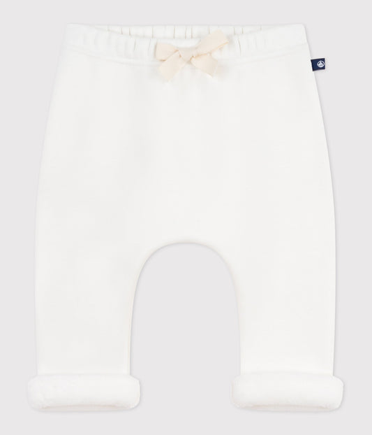 Pantalon bébé en coton doux et chaud uni