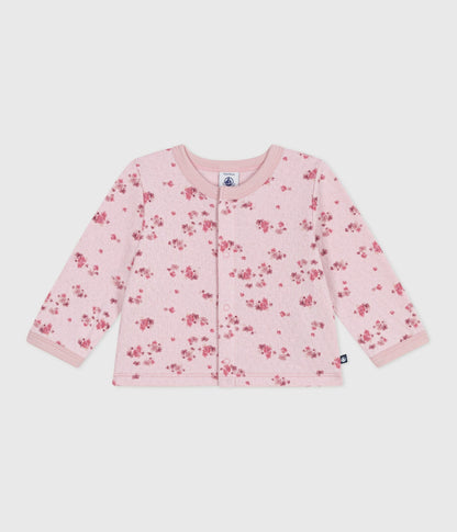 Cardigan bébé en coton, imprimé à fleurs