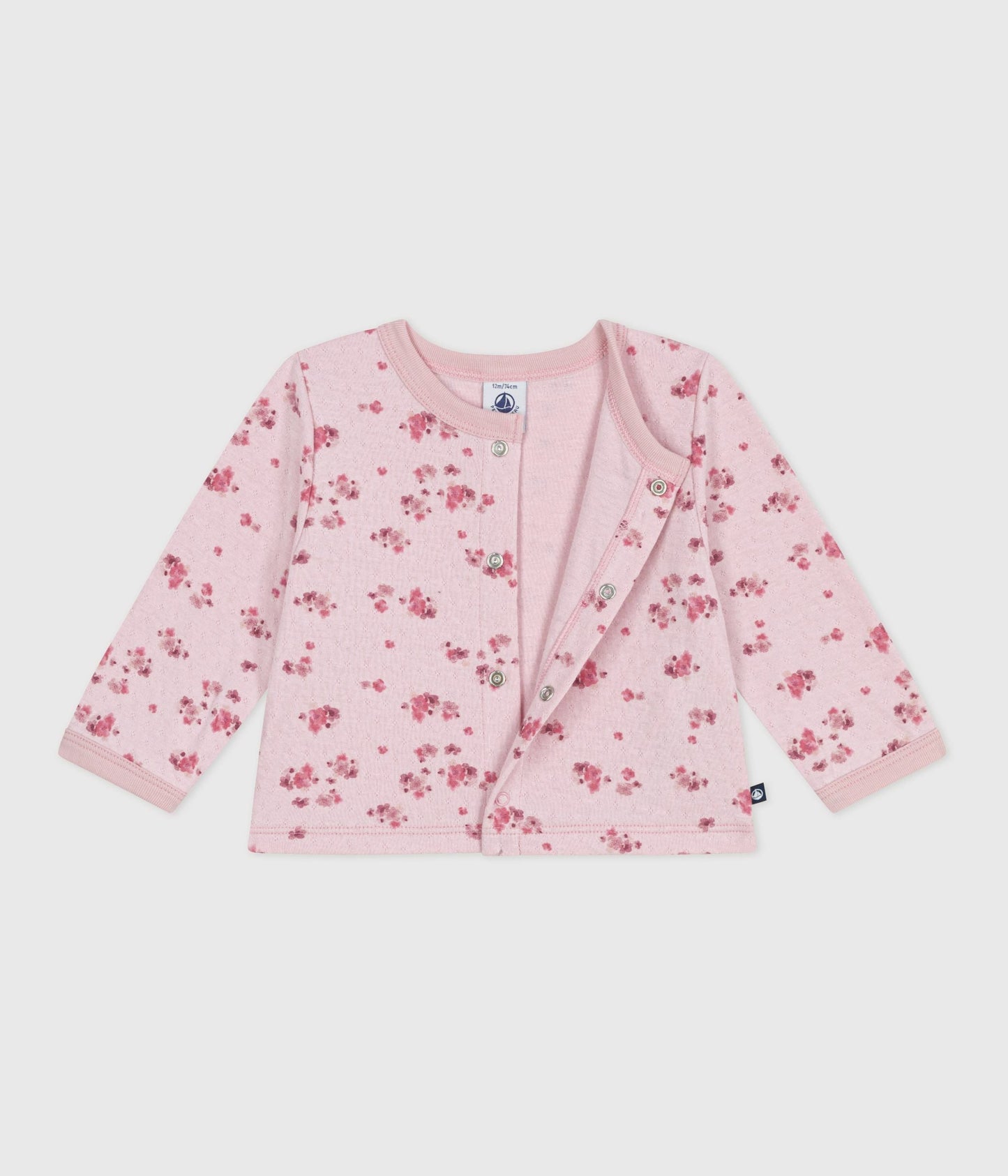 Cardigan bébé en coton, imprimé à fleurs