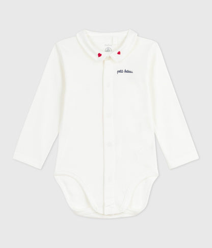 Body bébé à col brodé et message en poitrine