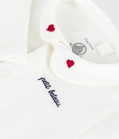 Body bébé à col brodé et message en poitrine