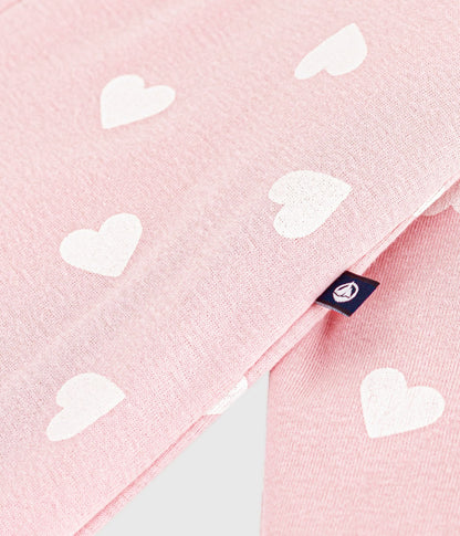 Combinaison ouatinée bébé en coton, imprimé cœurs