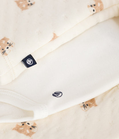 Ensemble 3 pièces bébé imprimé pandas roux en coton