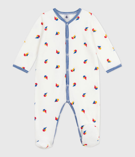 Pyjama bébé en velours imprimé