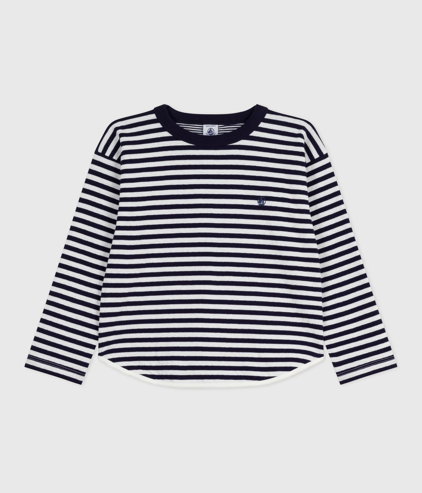 Tee-shirt enfant manches longues en coton rayé