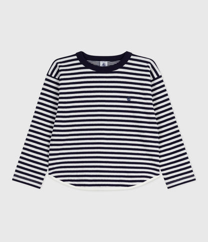 Tee-shirt enfant manches longues en coton rayé