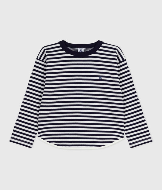 Tee-shirt enfant manches longues en coton rayé