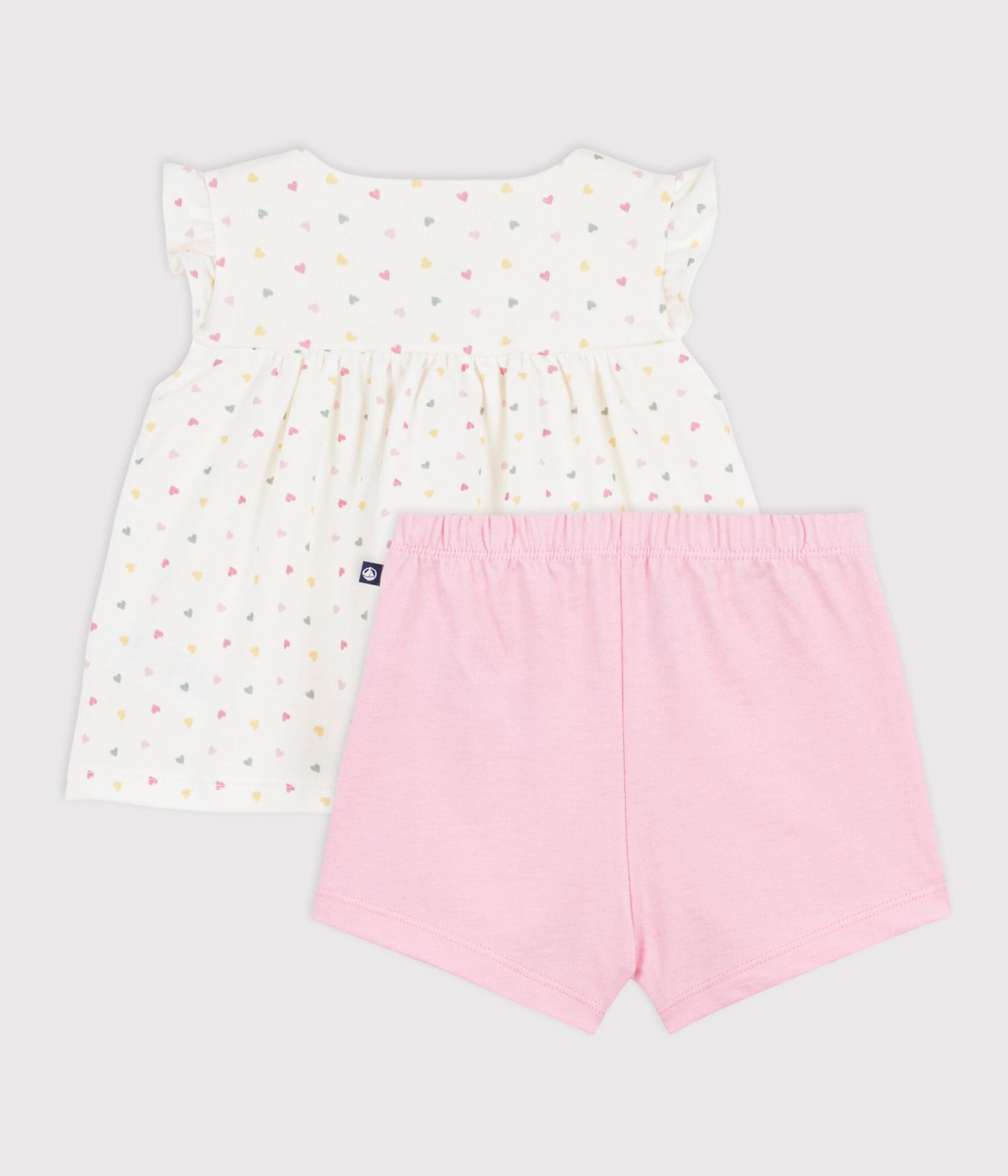 Ensemble 2 pièces bébé en coton imprimé mini cœurs – D1