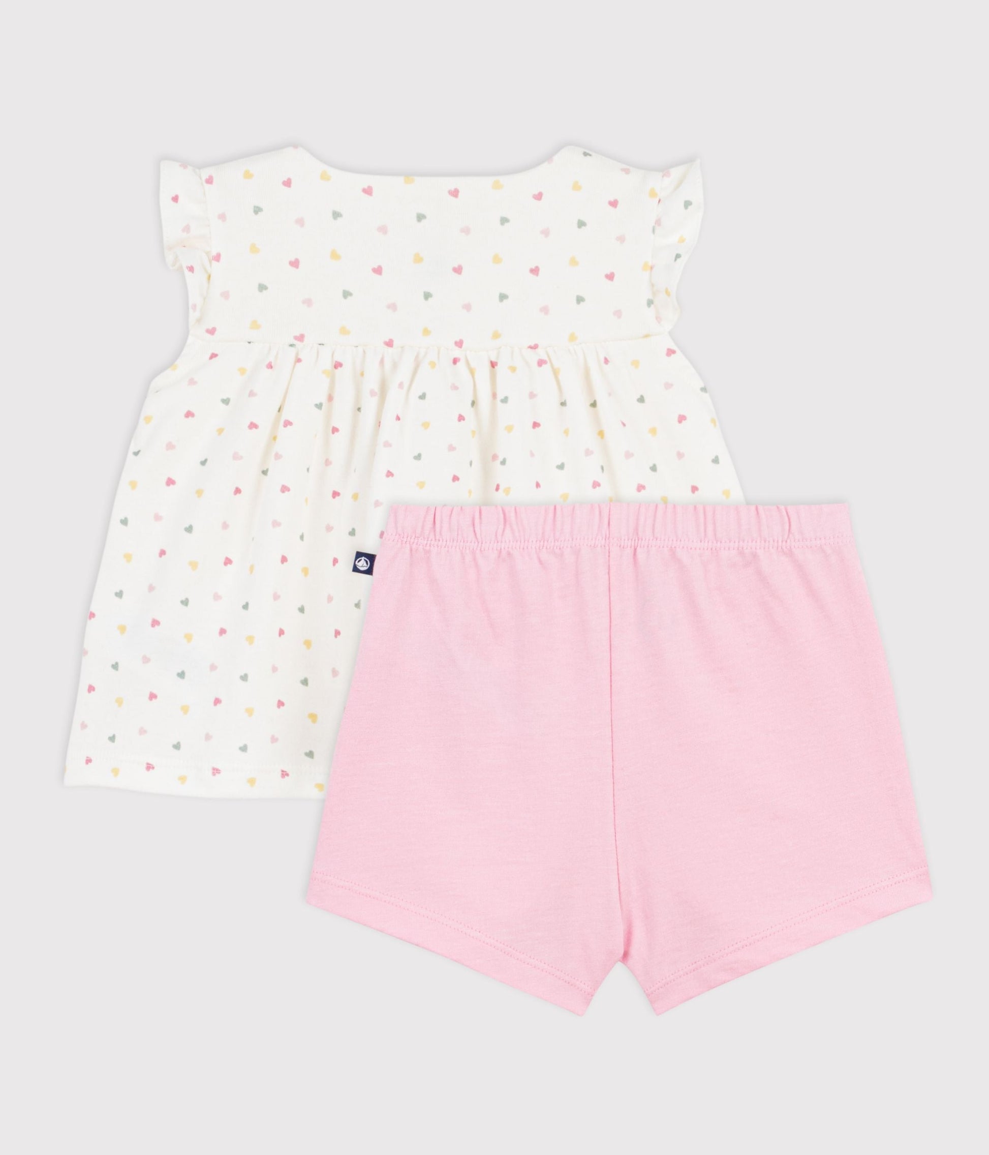 Ensemble 2 pièces bébé en coton imprimé mini cœurs – D1