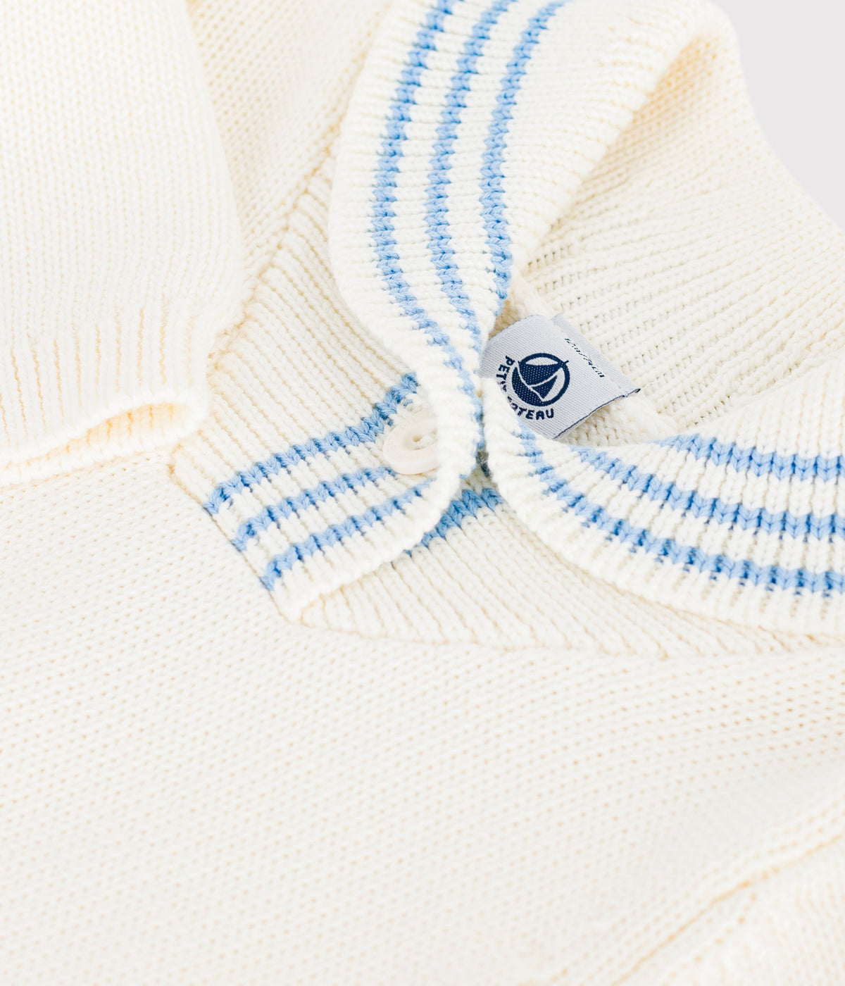 Pull bébé en coton à col châle rayé – Z1