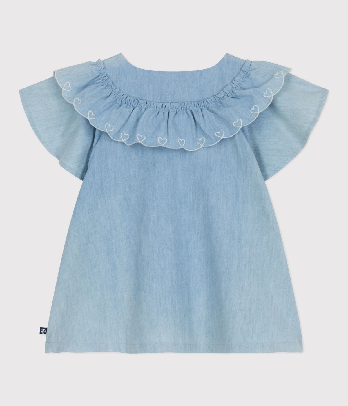 Blouse enfant en coton manches courtes unie – D1