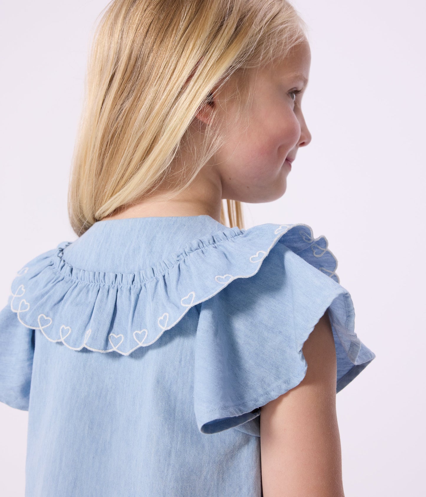 Blouse enfant en coton manches courtes unie – J2