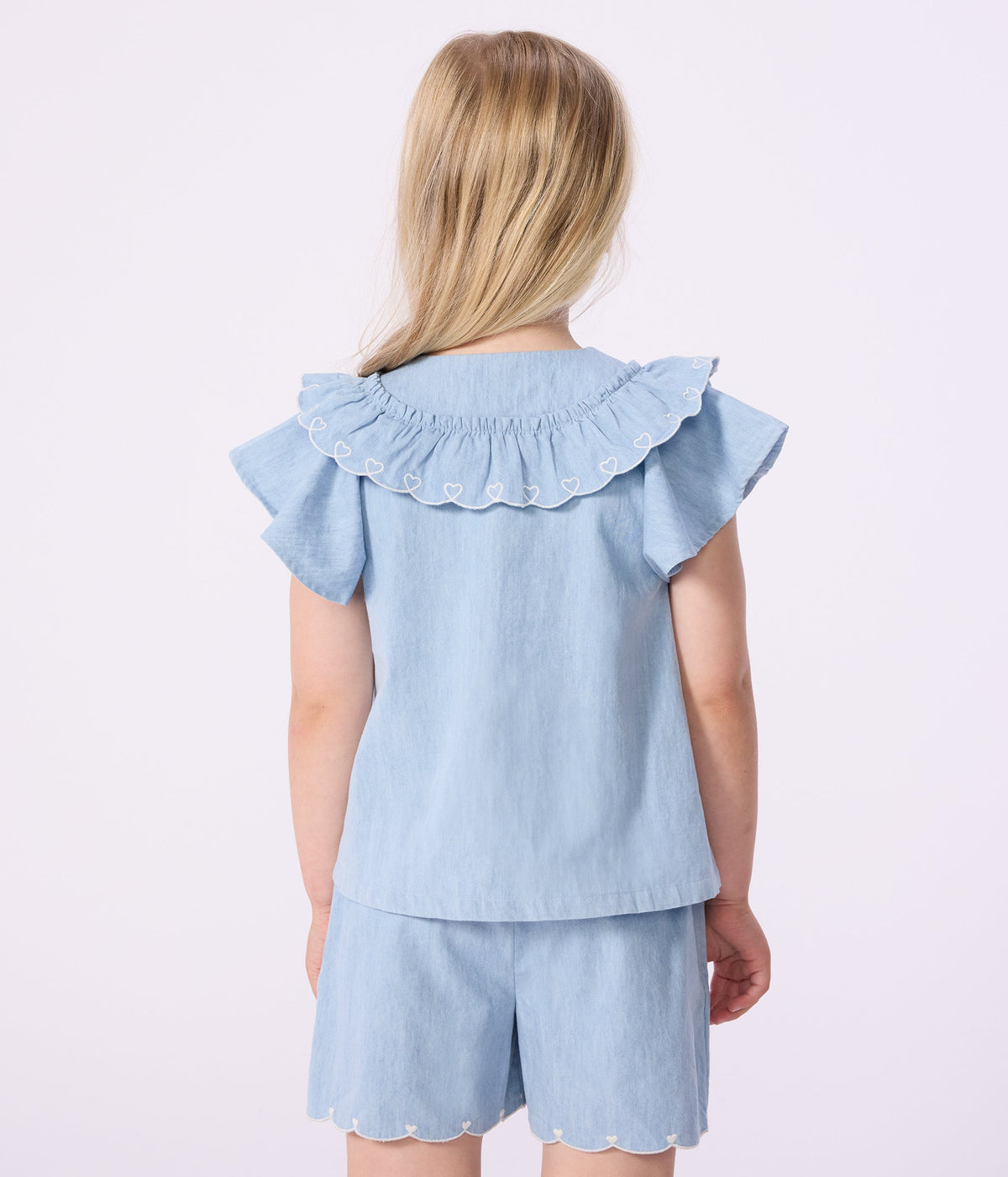 Blouse enfant en coton manches courtes unie – J3