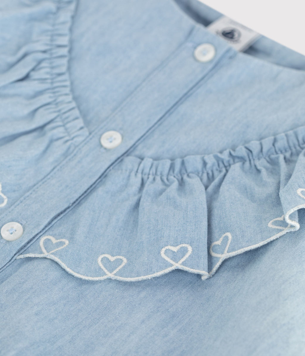 Blouse enfant en coton manches courtes unie – Z1