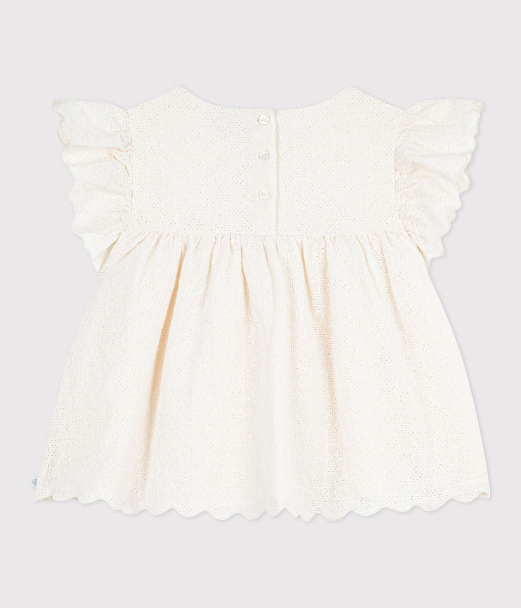 Blouse enfant en coton manches courtes motifs cœurs – D1