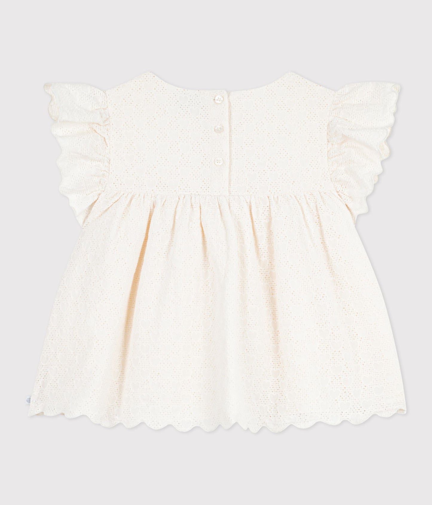 Blouse enfant en coton manches courtes motifs cœurs – D1