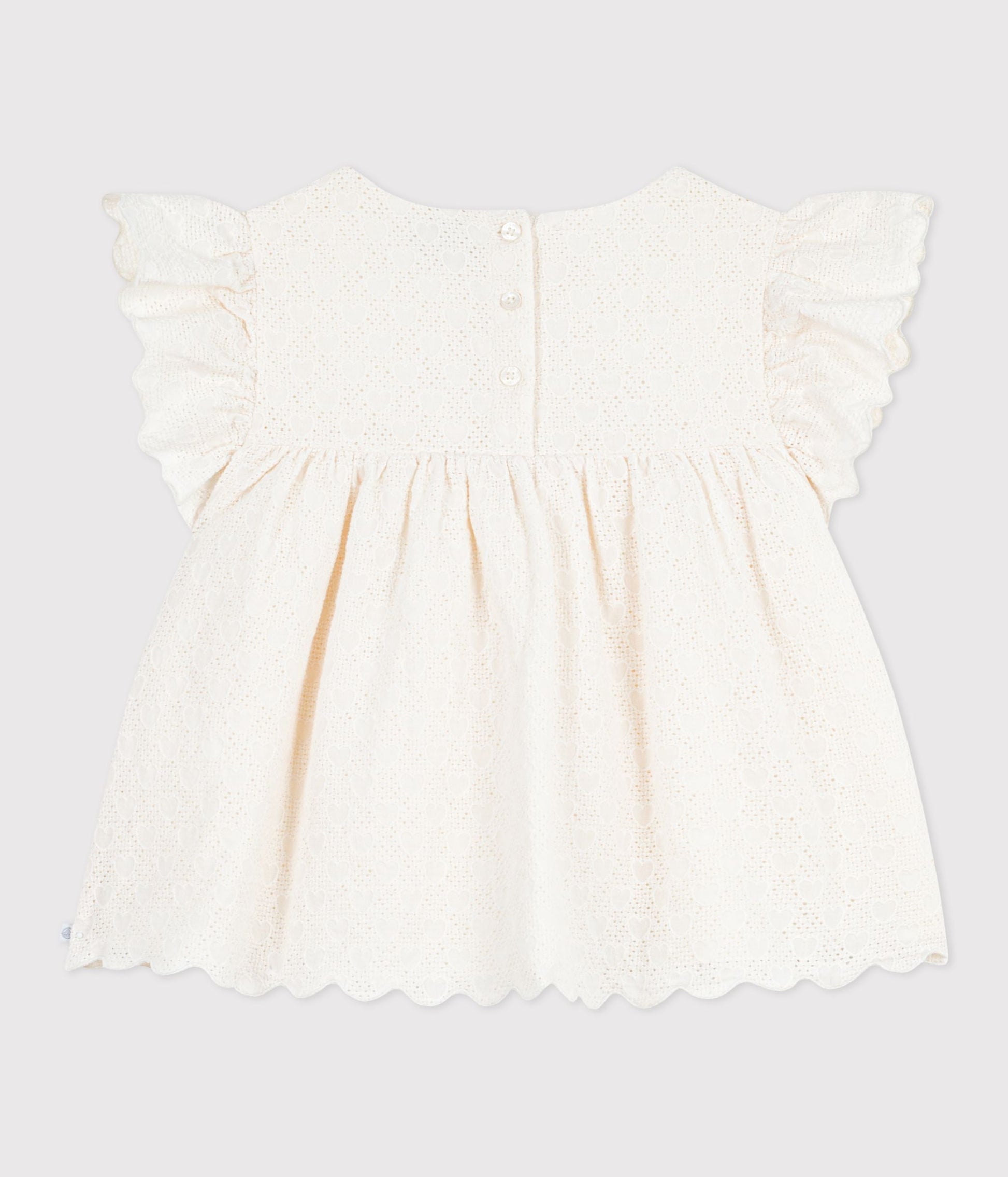 Blouse enfant en coton manches courtes motifs cœurs – D1