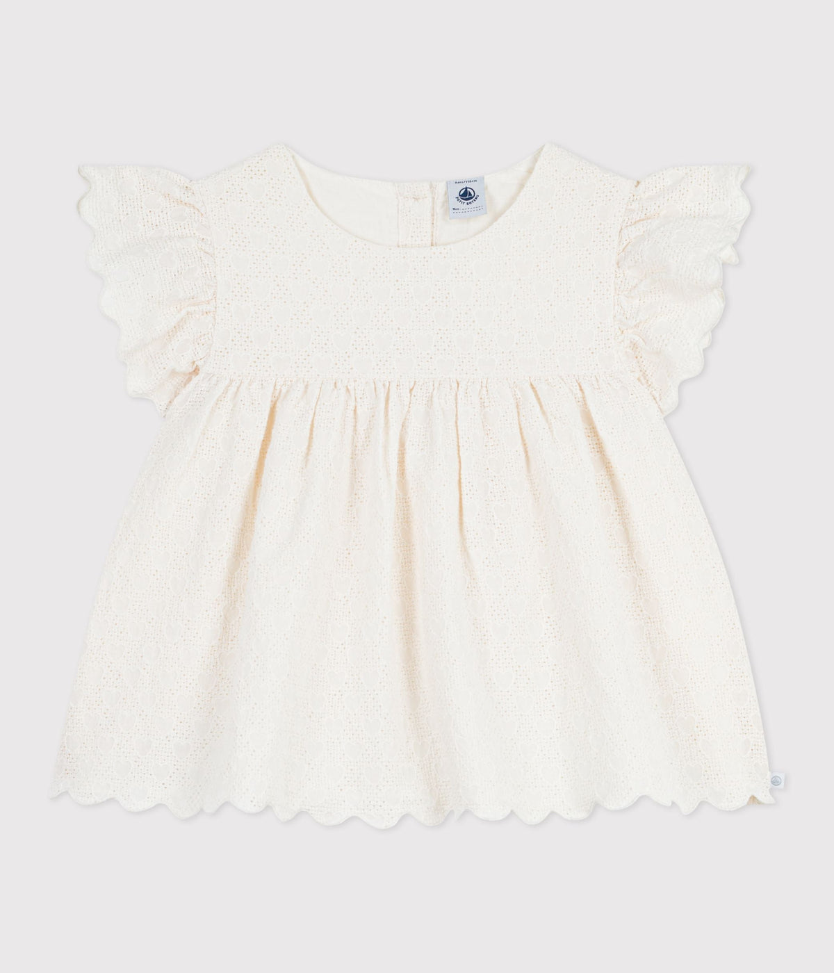 Blouse enfant en coton manches courtes motifs cœurs – F1