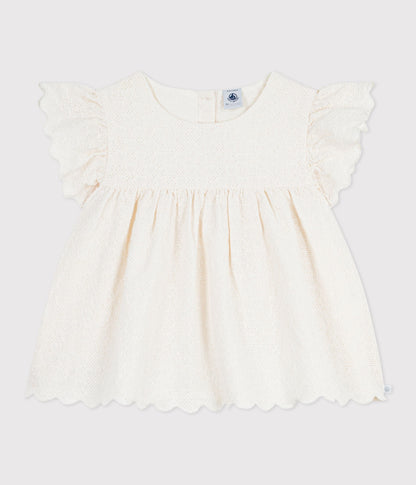 Blouse enfant en coton manches courtes motifs cœurs – F1