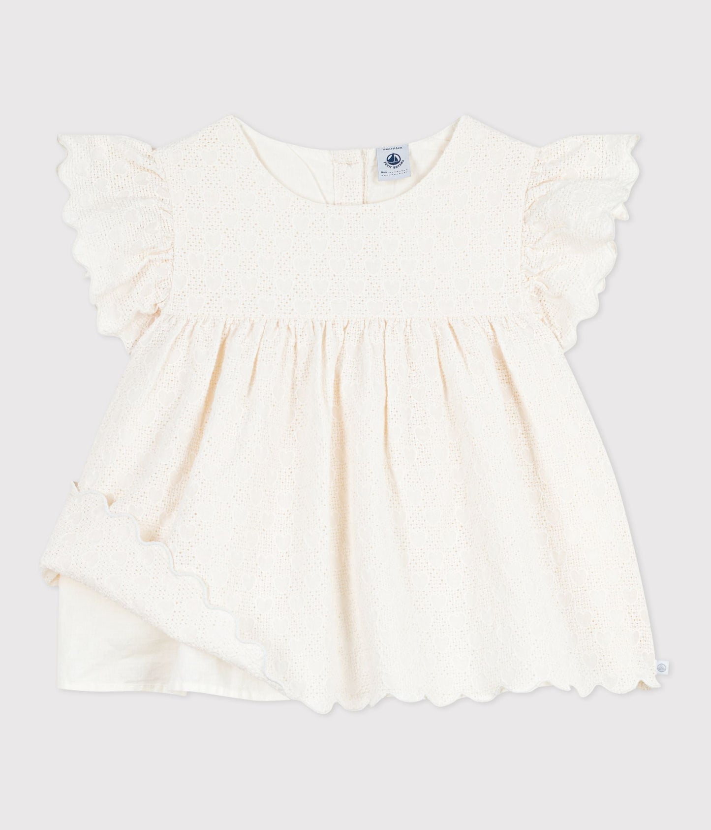 Blouse enfant en coton manches courtes motifs cœurs – F2