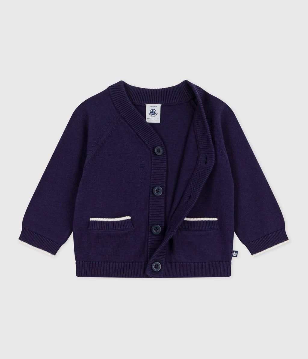 Cardigan bébé en coton uni – F2