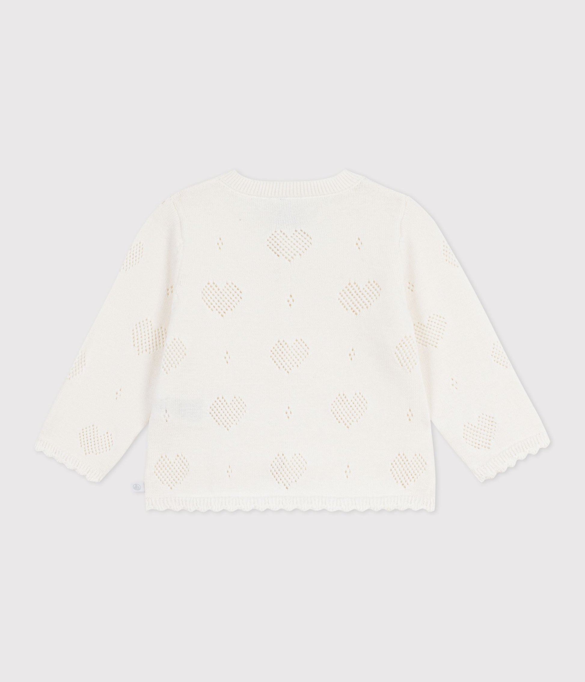 Cardigan bébé en coton à motifs cœurs – D1