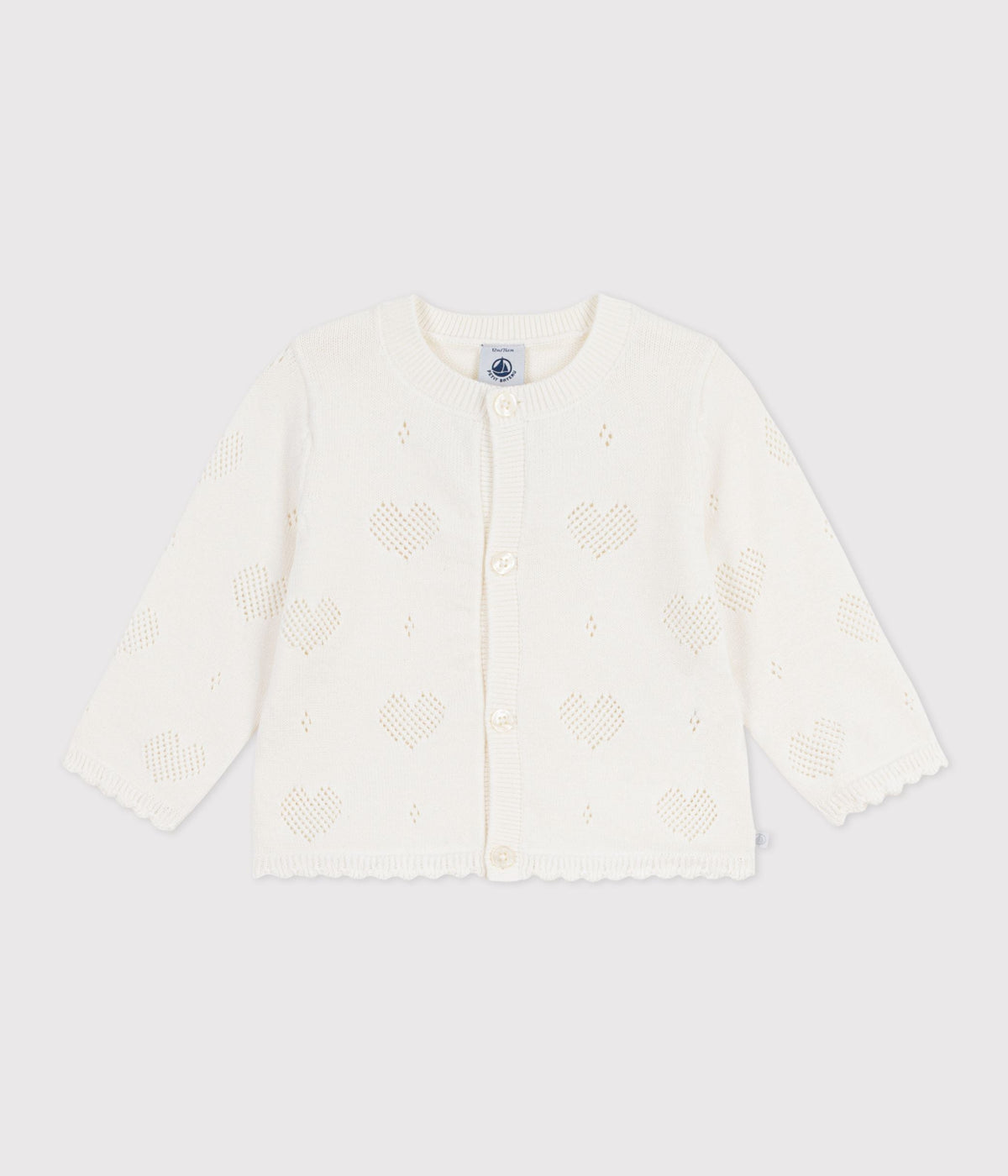 Cardigan bébé en coton à motifs cœurs – F1