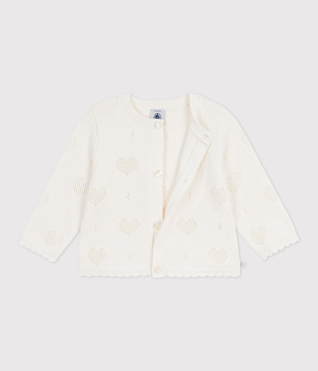 Cardigan bébé en coton à motifs cœurs – F2