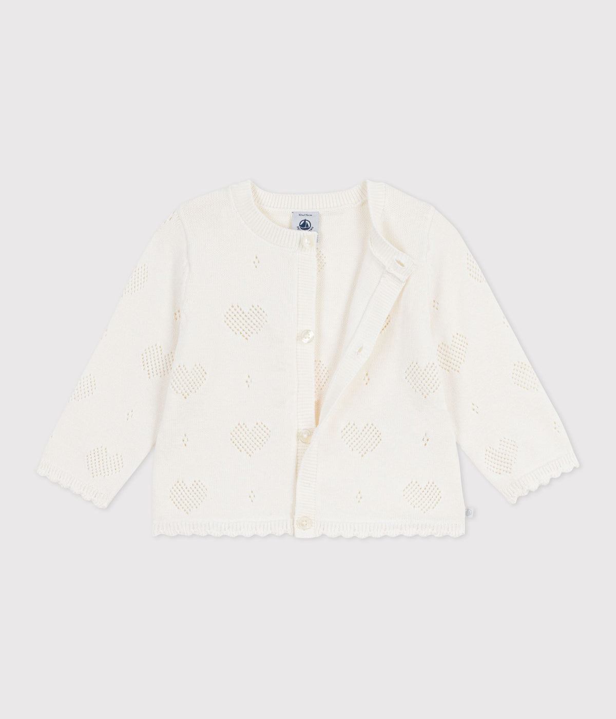 Cardigan bébé en coton à motifs cœurs – F2