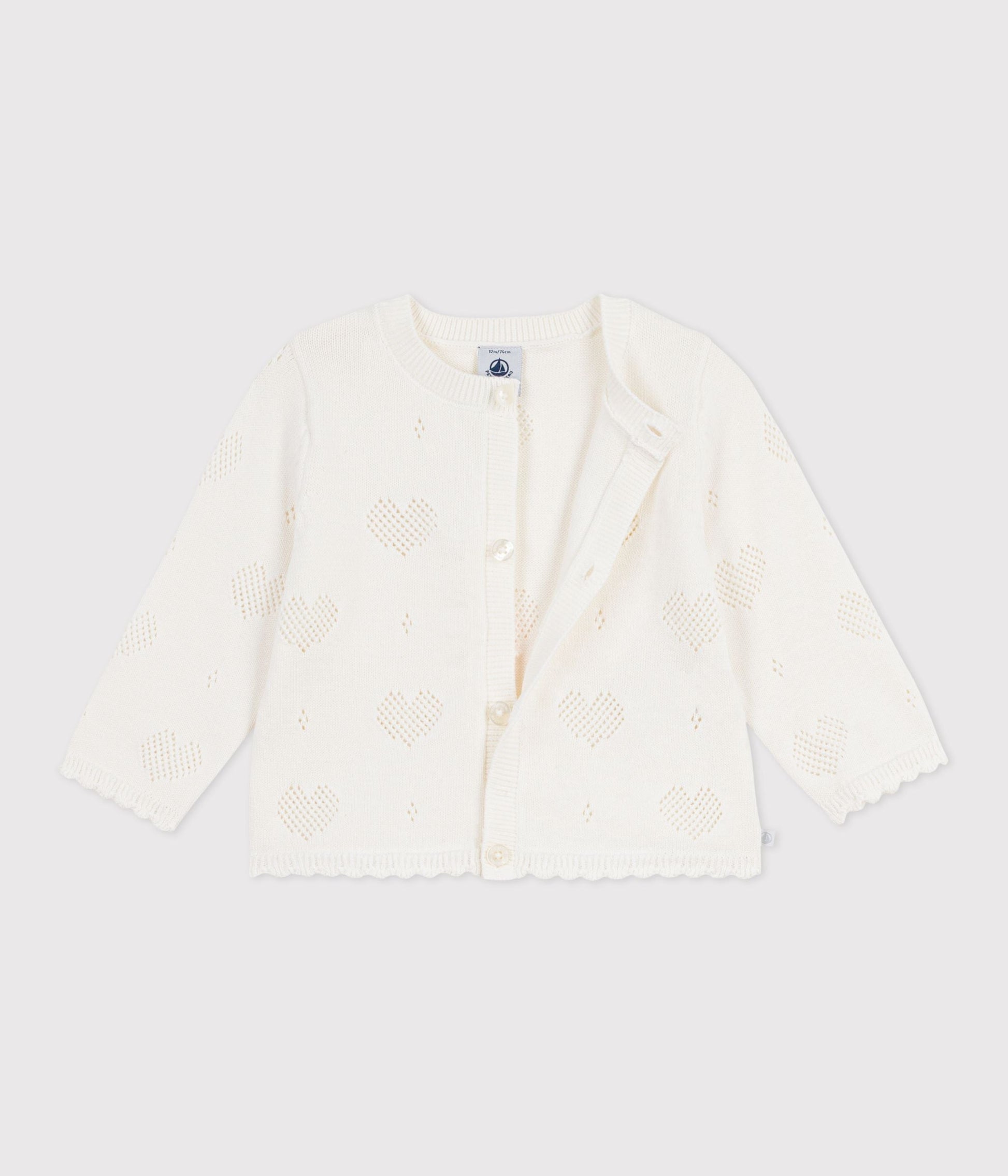 Cardigan bébé en coton à motifs cœurs – F2