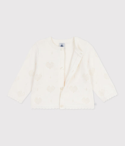 Cardigan bébé en coton à motifs cœurs – F2
