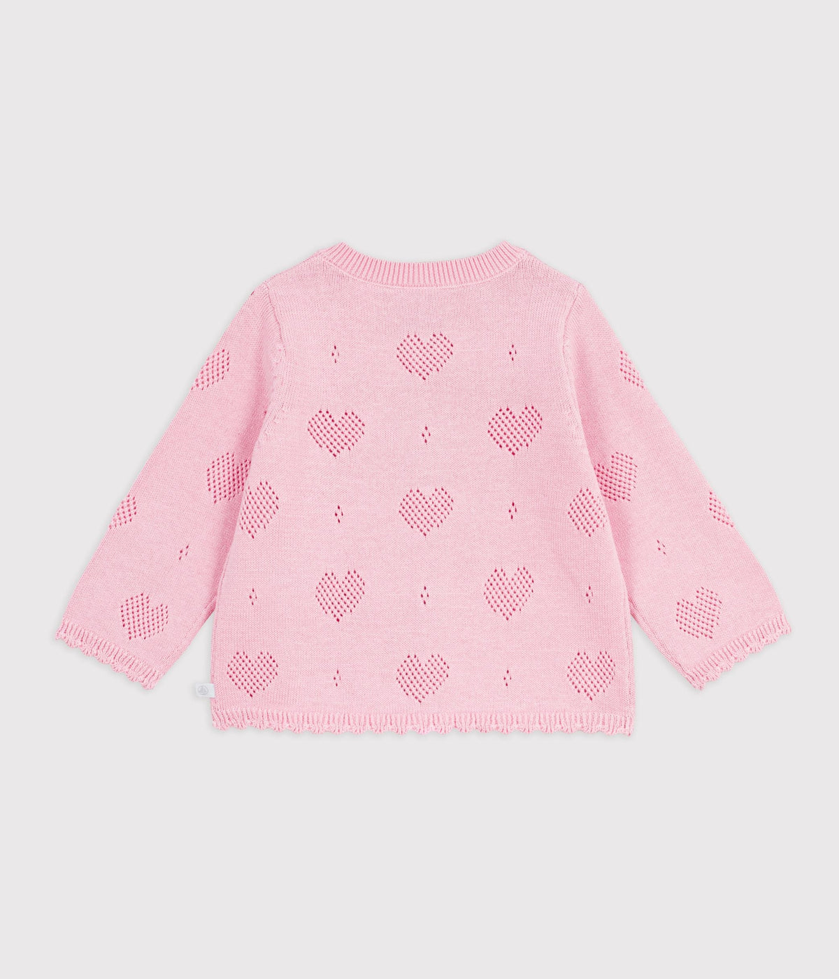 Cardigan bébé en coton à motifs cœurs – D1
