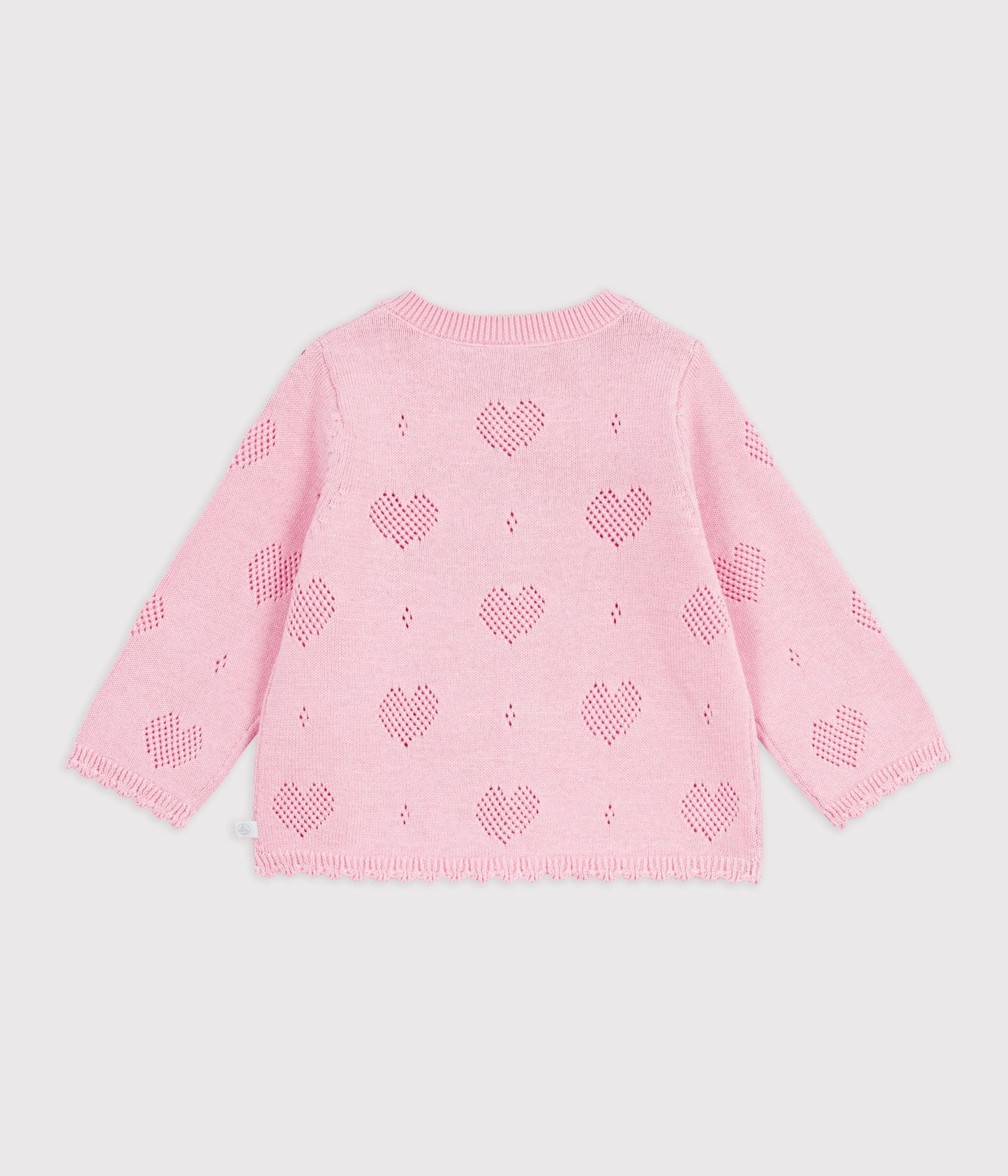 Cardigan bébé en coton à motifs cœurs – D1