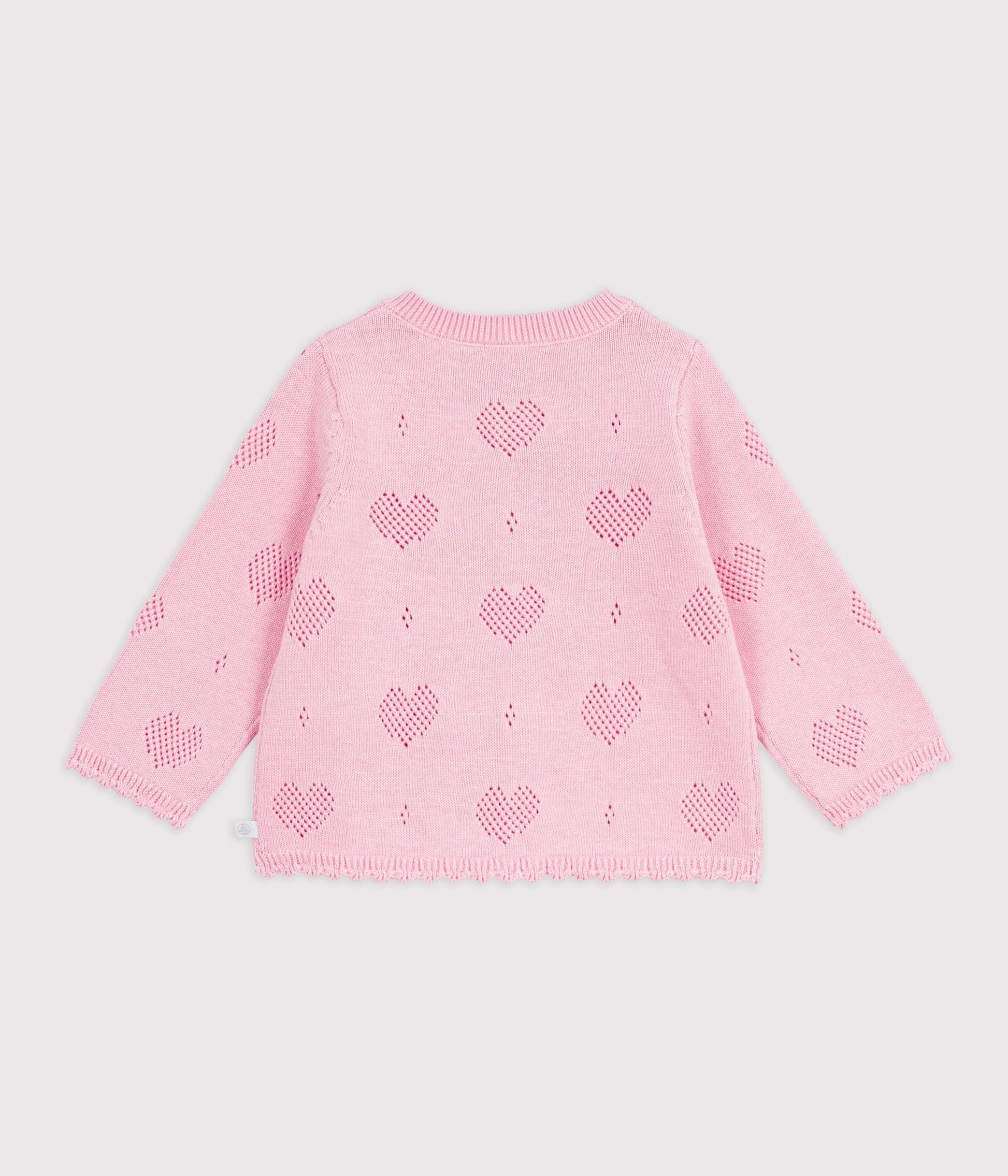 Cardigan bébé en coton à motifs cœurs – D1