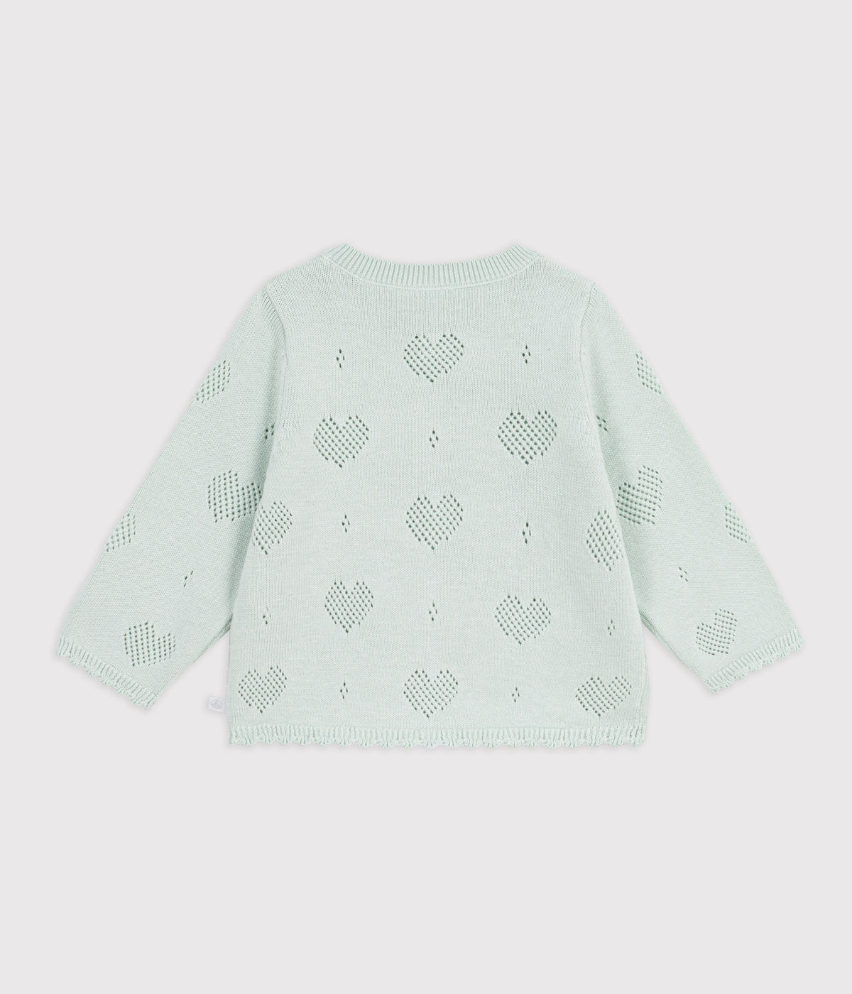 Cardigan bébé en coton à motifs cœurs – D1