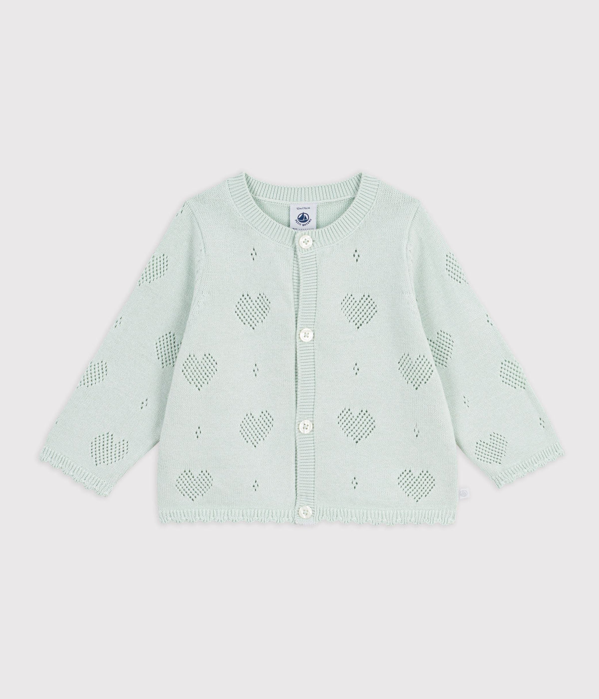 Cardigan bébé en coton à motifs cœurs – F1