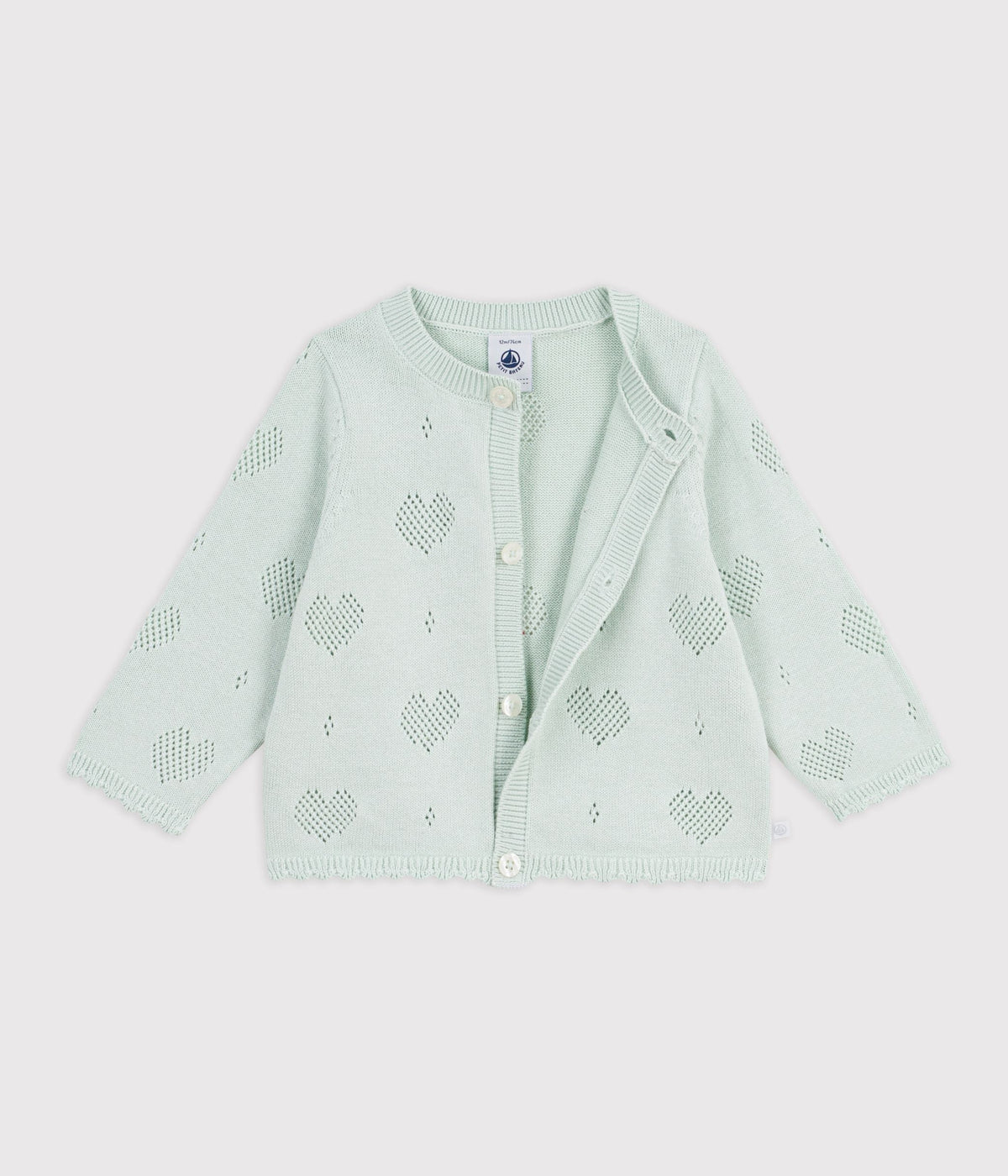 Cardigan bébé en coton à motifs cœurs – F2