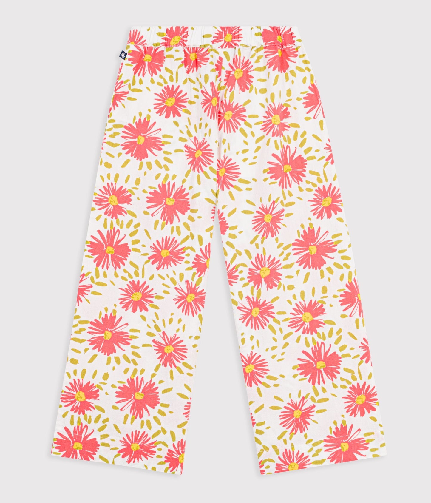 Pantalon enfant en coton à fleurs