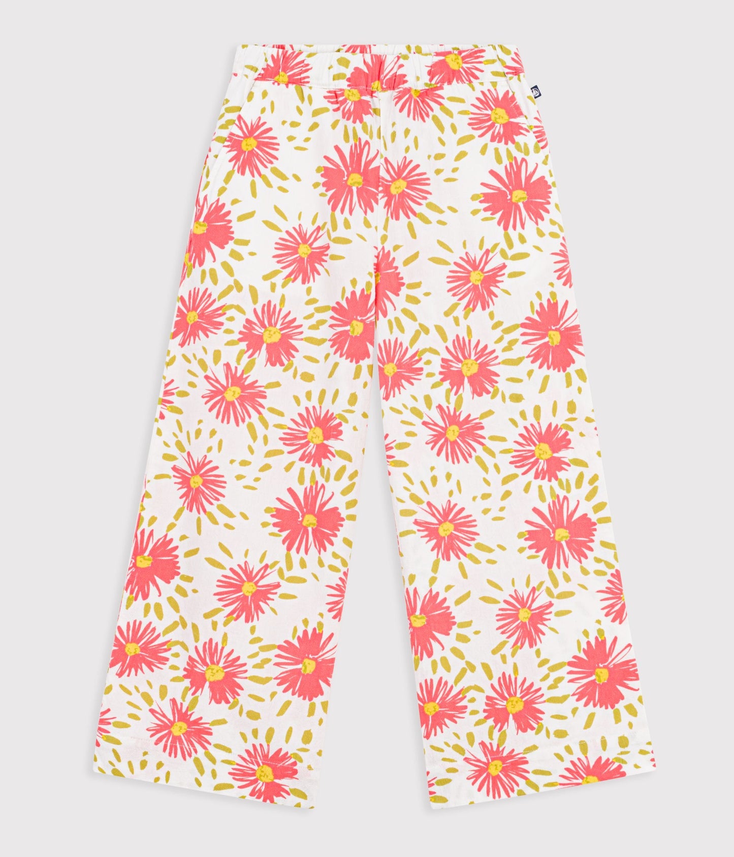 Pantalon enfant en coton à fleurs