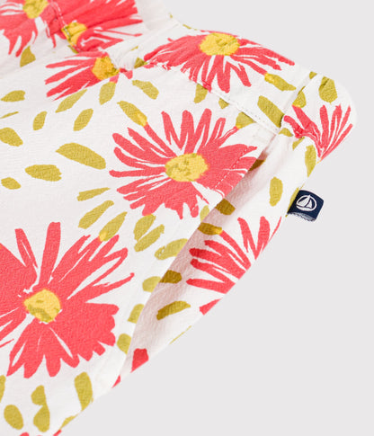 Pantalon enfant en coton à fleurs