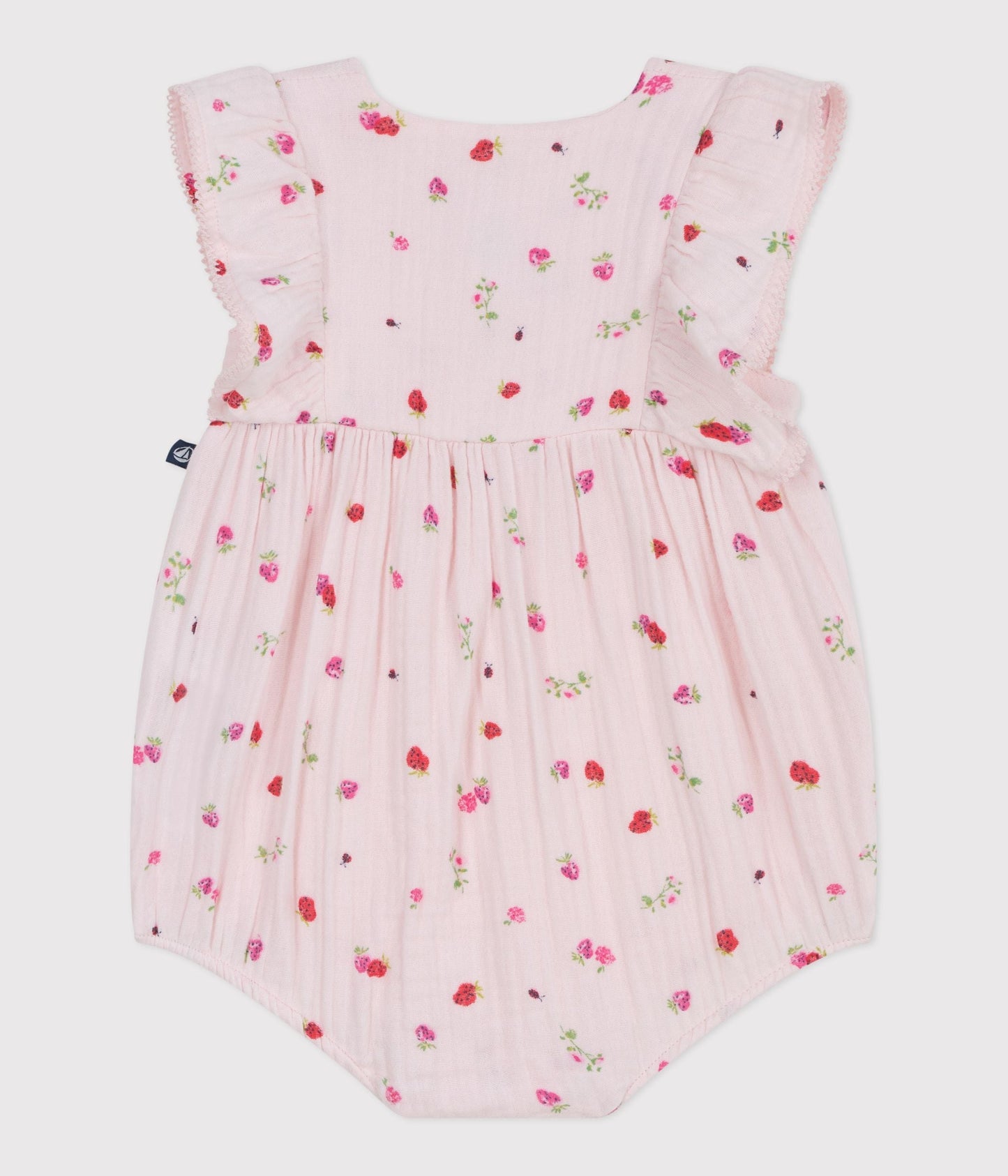 Barboteuse bébé en gaze de coton, imprimée fleurs – D1