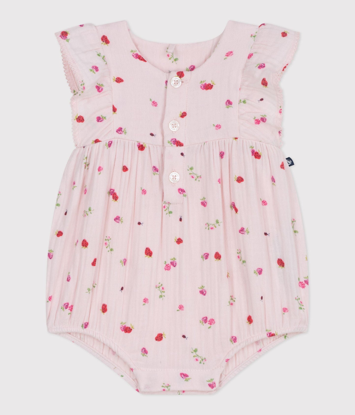 Barboteuse bébé en gaze de coton, imprimée fleurs – F1