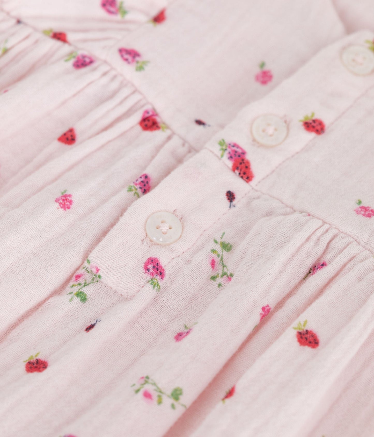 Barboteuse bébé en gaze de coton, imprimée fleurs – Z1