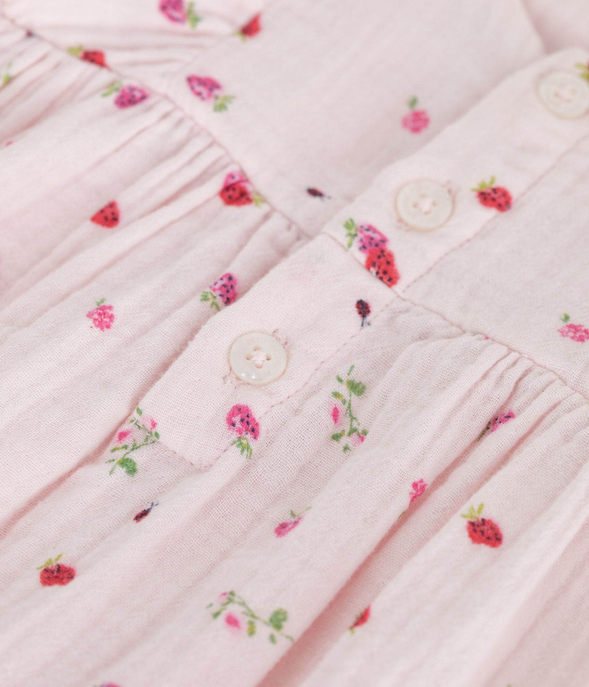 Barboteuse bébé en gaze de coton, imprimée fleurs – Z1