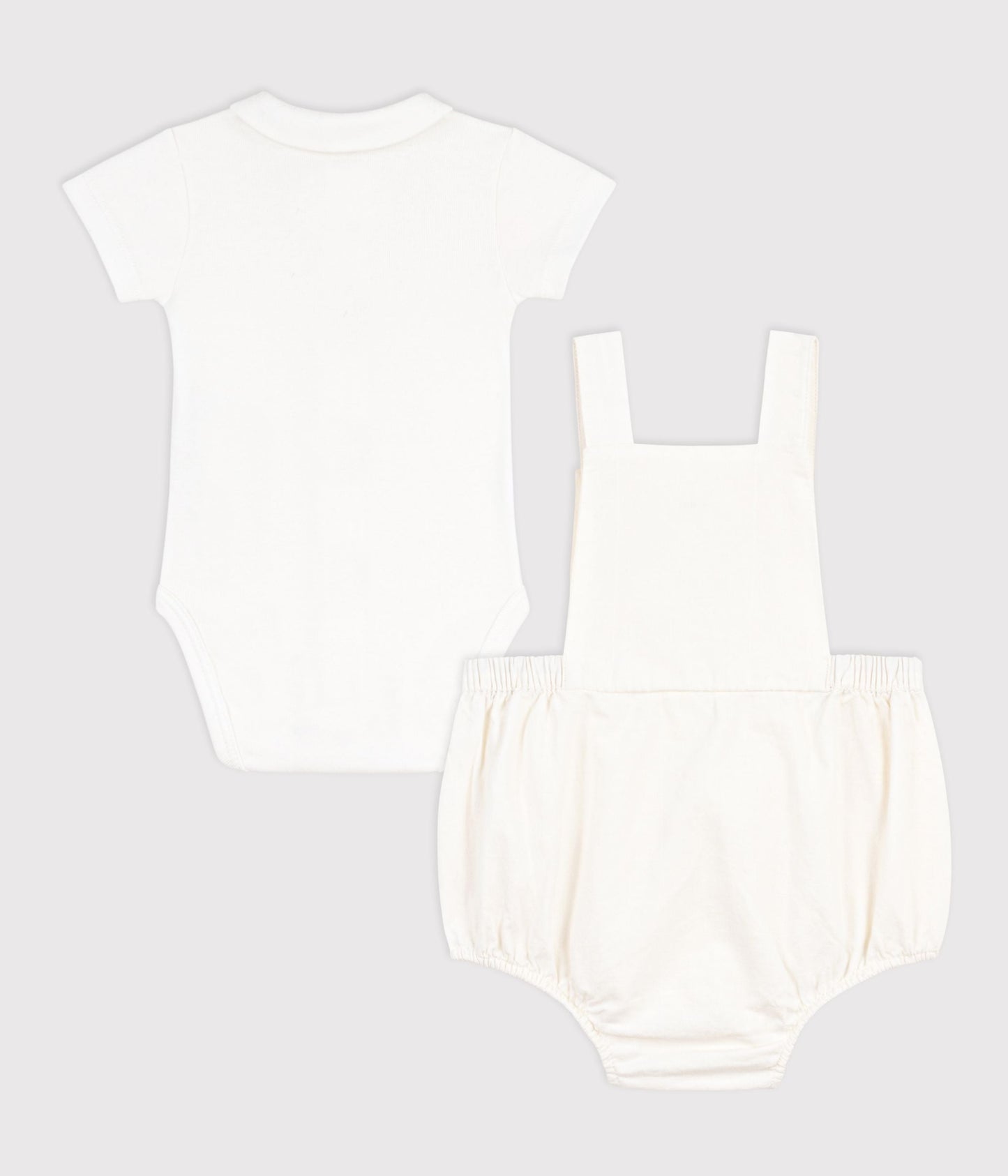 Ensemble 2 pièces bébé en coton/lin avec  détail brodé – D1