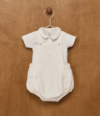 Ensemble 2 pièces bébé en coton/lin avec  détail brodé – J1