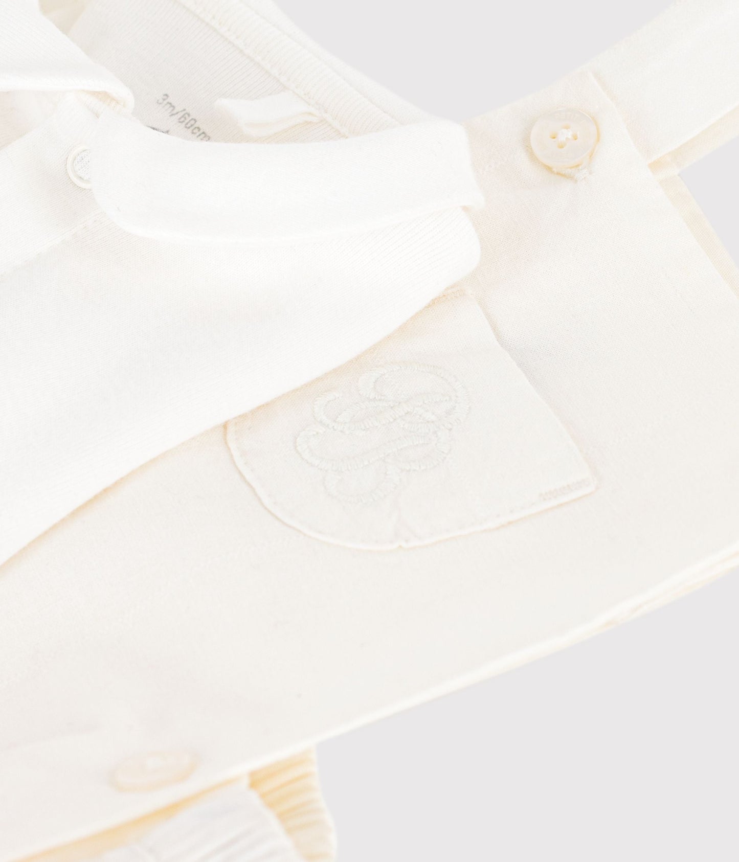 Ensemble 2 pièces bébé en coton/lin avec  détail brodé – Z1