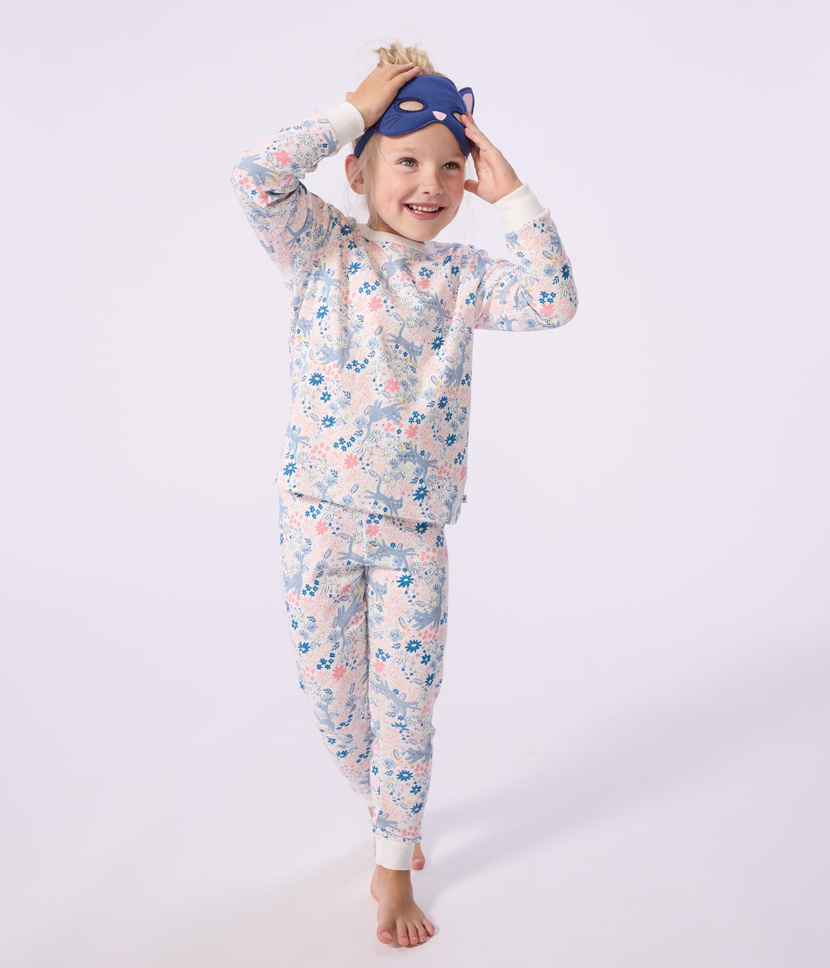 Pyjama déguisement enfant en coton imprimé fleuri – J1