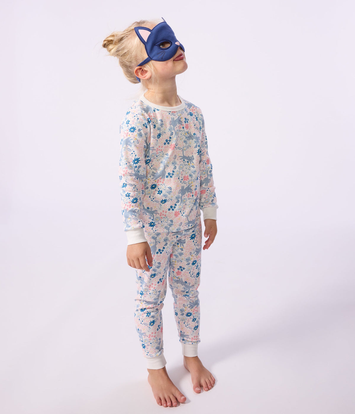 Pyjama déguisement enfant en coton imprimé fleuri – J3